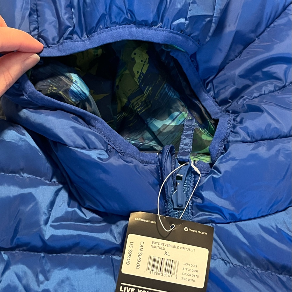 Eddie Bauer Boys XL (16) Reversible Down Coat - Picture 16 of 16